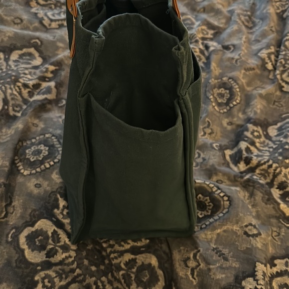 Blue canvas tote bag with leather straps $59 - Picture 7 of 9